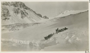 Image: Sledging on snowbank on ice foot